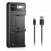 Двойное USB-С зарядное устройство Powerextra для аккумуляторов NP-F